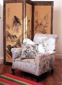 Anna French Cushion - Bird in Bush Material